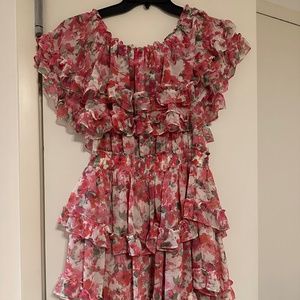 MISA Los Angeles floral Off the shoulder dress